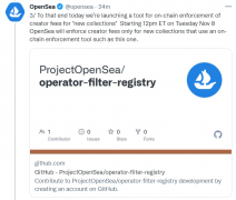 比特派冷钱包下载|OpenSea 将推出链上创作者费用强制执行可选工具 